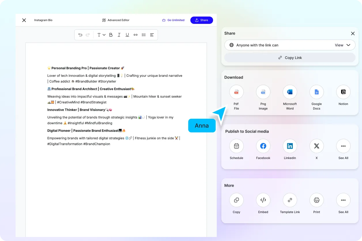 Free AI Instagram Bio Generator, Online Bio Maker Tool